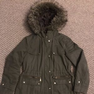 Michael Kors Olive winter coat fur hood